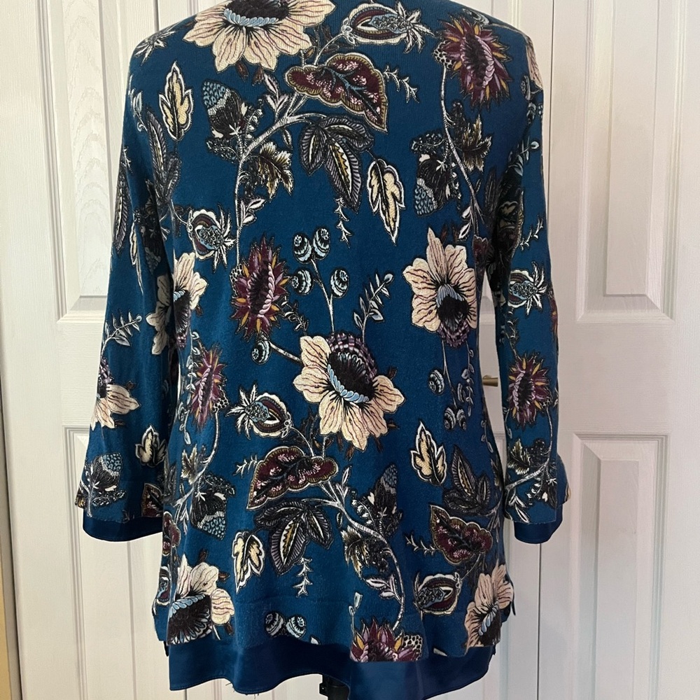 Chico's Blue Floral Tunic Top